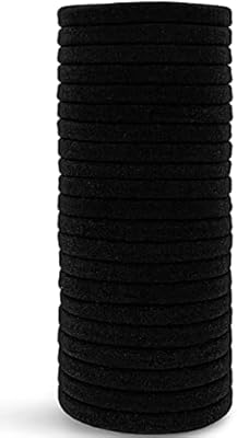 Élastiques à cheveux élastiques en nylon écologique kitsch pour femmes, 20 pièces (noir)