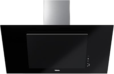 Hotte décorative verticale tekka 90 cm avec design entièrement en verre et fonction