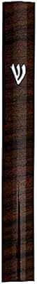 Couvercle en métal art judaica avec motif mezouza, marron, 12 cm