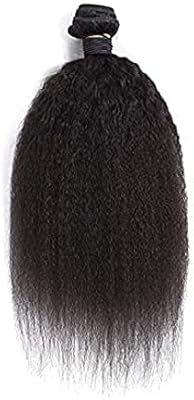 Extensions de cheveux droits yaki grossiers, cheveux lisses brésiliens vierges 8a, tissage noir