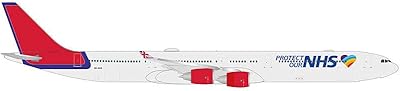 Le modèle d'avion herpa maleth aero airbus a340-600 protège notre nhs, fidèle à
