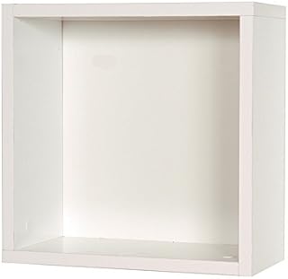 Cube mural carré en bois ditalia, blanc, h31 x l31 x p16 cm