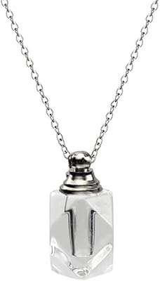 Collier de flacon de sang en acier inoxydable, flacon de cœur en verre