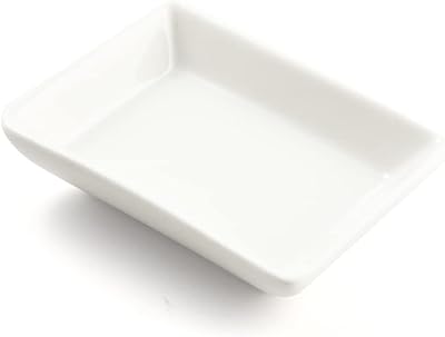 Assiette rectangulaire en porcelaine porcelita, taille 3,5 pouces, couleur ivoire