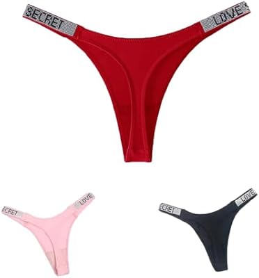 Culotte sexy en coton taille basse g string pour femme ensemble 3 pièces
