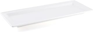 Assiette rectangulaire en porcelaine borselita, taille 29 cm x 12 cm, couleur ivoire