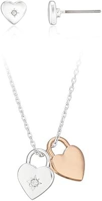 Parure de bijoux avec pendentif et boucles d'oreilles buckley london love lock