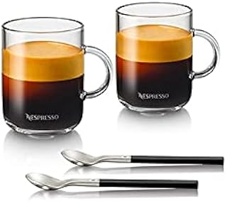 Ensemble de tasses à café nespresso vertuo avec 2 cuillères et 2 tasses