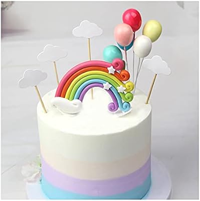 Décorations de gâteaux castowave, carte intérieure de cupcake en forme de ballon arc-en-ciel