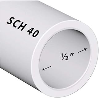 Tuyau en plastique pvc sch40 1/2 pouce (0,5) longueur personnalisée - 1 pied
