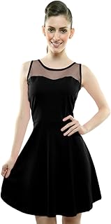 Robe courte à jupe large en coton olive miss pour femme