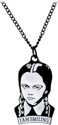 Wednesday adams collier en acier noir et blanc pour femmes filles, collier de bijoux en chaîne netflix 53 cm unisexe, 12, zinc et laiton, sans pierres précieuses. Électroménager, mode, beauté... Diaytar a tout en stock