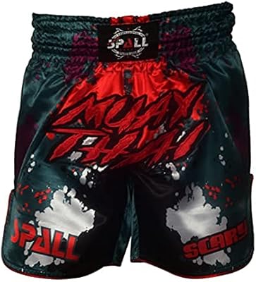 Short de boxe muay thai en satin de soie robuste au design effrayant