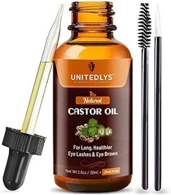 Huile de ricin biologique unitedlaz pour la croissance des cils de sourcils