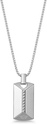 Collier en métal pour homme, couleur argent - peagn0001403, 500 + 200 mm
