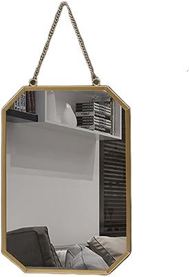 Miroir carré décoratif géométrique doré homia avec chaîne pour salle de bain, chambre