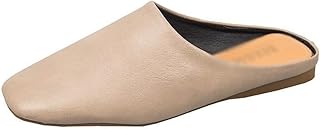 Pantoufles en cuir yogaai pour femmes, pantoufles décontractées à talons plats
