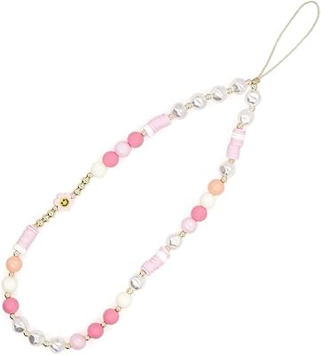Bracelet de téléphone portable en perles, visage souriant kawaii, bracelet de téléphone portable
