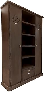 Import pier étagère d'armoire marron foncé antique et rustique sur mesure avec 2