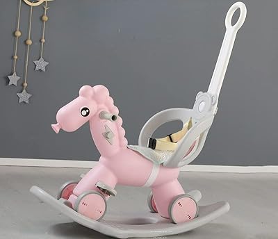 Jouet cheval à bascule double usage pour enfants de 2 à 5 ans