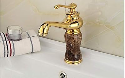 Imall 24×7 robinet mitigeur de lavabo en marbre doré chaud et froid