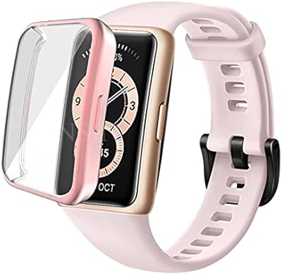 Housse de protection complète dado compatible avec huawei band 6, en tpu (rose)