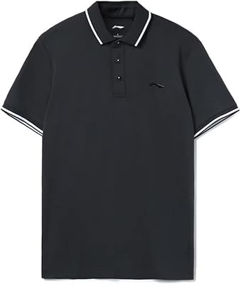 Li-ning t-shirt polo de fitness à manches courtes en coton pour hommes aplr061