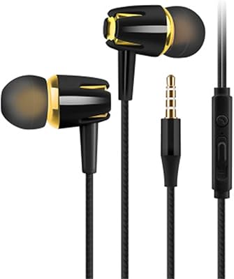 Écouteurs intra-auriculaires filaires avec microphone (différents styles) (e18 or noir)