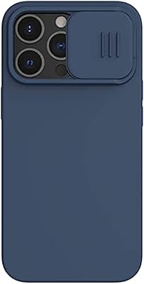 Coque en silicone magnétique nillkin silk pour apple iphone 13 pro camshield, bleu