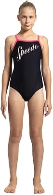 Speedo girls heritage logo thinstrap muscleback one piece