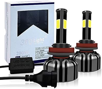 Ampoule de phare led h11 h8/h9/h16 250 w, kit de conversion 4 côtés