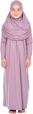 Robe islamique une pièce pour filles, robe de prière islamique à manches longues