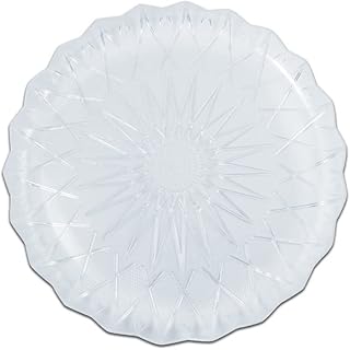 Assiettes à dessert et de service jetables en cristal transparent 33 cm