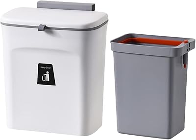 Poubelle de cuisine suspendue nimai 9l avec poubelle de nettoyage intégrée avec couvercle sans poignée, poubelle ménagère blanche. De la mode à l'électronique, Diaytar Sénégal a tout ce qu'il vous faut