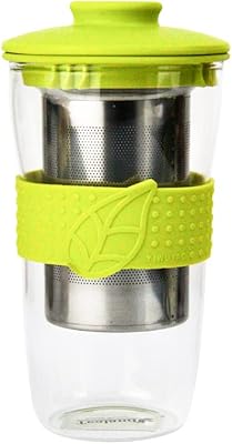 Tasse à café et thé isotherme tealand avec couvercle vert et filtre