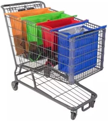 4 pièces sacs de chariot d'épicerie réutilisables sacs d'épicerie sac isotherme non tissé