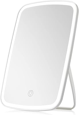 Miroir de maquillage à écran tactile avec lumière led réglable, portable et rechargeable