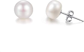 Boucles d'oreilles en perles de culture d'eau douce blanches, taille 8 mm, bijoux