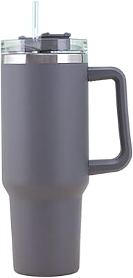 Tasse de 40 oz avec poignée et couvercle en paille | tasses isolées