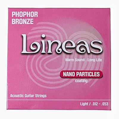 Corde de guitare acoustique à revêtement nano en bronze phosphoreux lineas, calibre léger