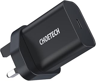 Chargeur rapide choetec 20 w gan avec port usb-c pour iphone, noir