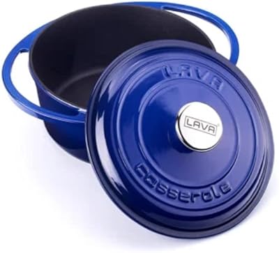 Four hollandais rond en fonte émaillée lava heritage - 10 pouces, bleu