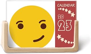 Cool confiant mignon visage en ligne dessin animé calendrier de bureau décoration