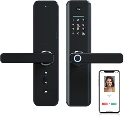 Serrure de porte intelligente à empreinte digitale avec caméra, serrure de porte wifi