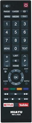 Télécommande huayu ct8054 ct-8509 pour téléviseur toshiba rm-l1625 avec bouton youtube et netflix