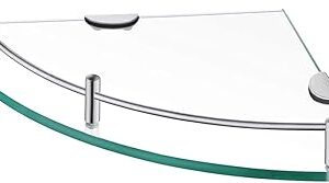 Étagère d'angle en verre trempé pour salle de bain avec support mural en acier inoxydable sus 304 en laiton poli. Diaytar : L'e-commerce accessible à tous les Sénégalais