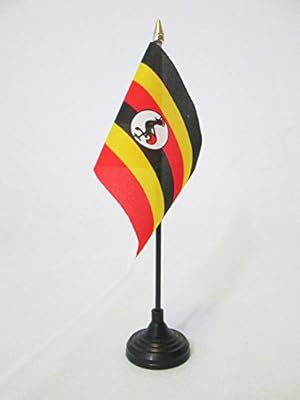 Drapeau de table az ouganda 15x10cm drapeau de bureau ouganda 15x10cm - dessus