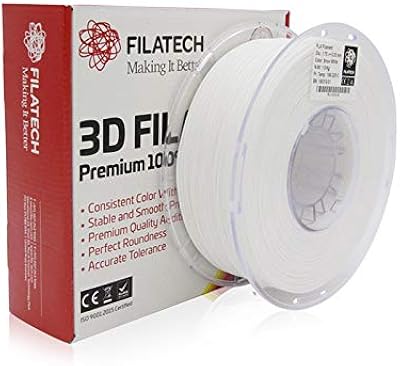 Filament pla filatech, blanc neige, 1,75 mm, 1 kg, fabriqué aux émirats arabes