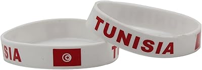 2pcs bracelets en silicone pour les fans de football tunisiens, accessoires de sport