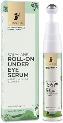 Pilgrim squalane cream (végétal) roll-on sous les yeux anti-cernes, unisexe avec phyto-rétinol